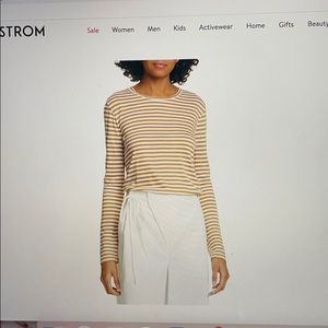 Vince green striped top